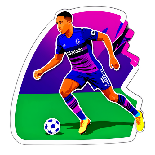 Dinamik Futbol Sahası Arka Planında Tielemans'ın İmza Hareketi