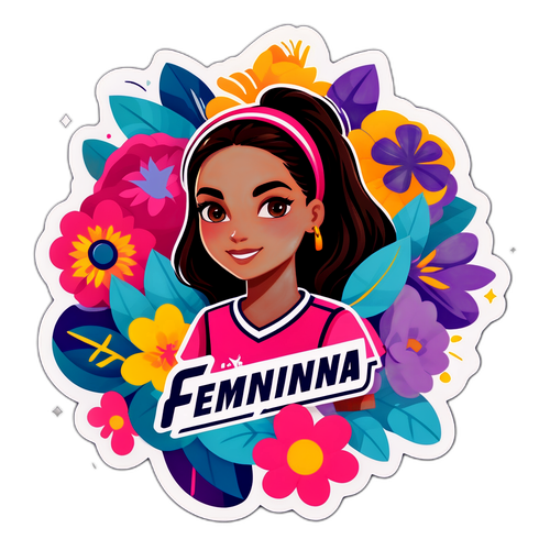 Adesivo Femininna com Elementos Florais