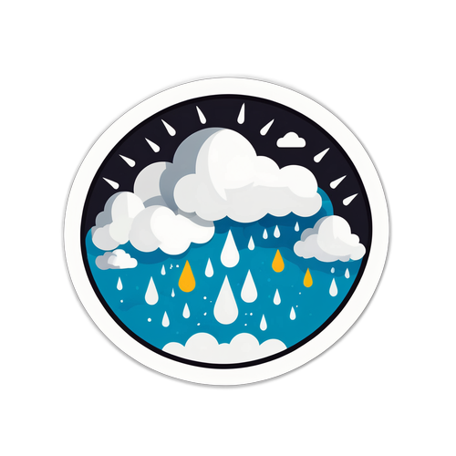 暴雨云与冰雹贴纸