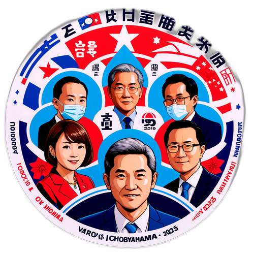 横浜市長選挙2025候補者ポートレートステッカー
