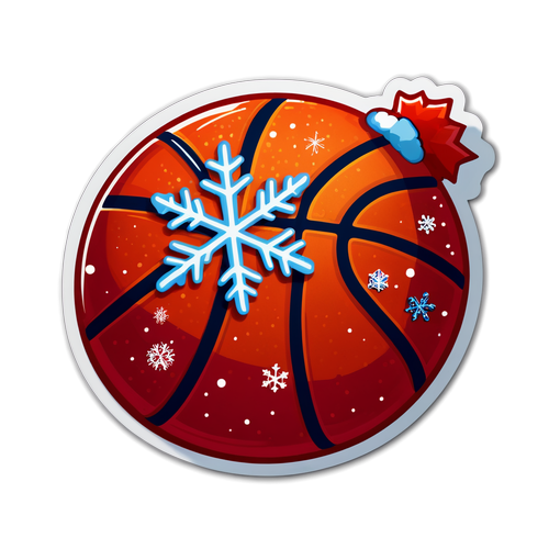 Kwela at Makulay na Winter Basketball Sticker