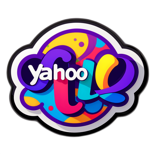 カラフルで楽しい背景の「Yahoo」ロゴにインスパイアされたデザイン