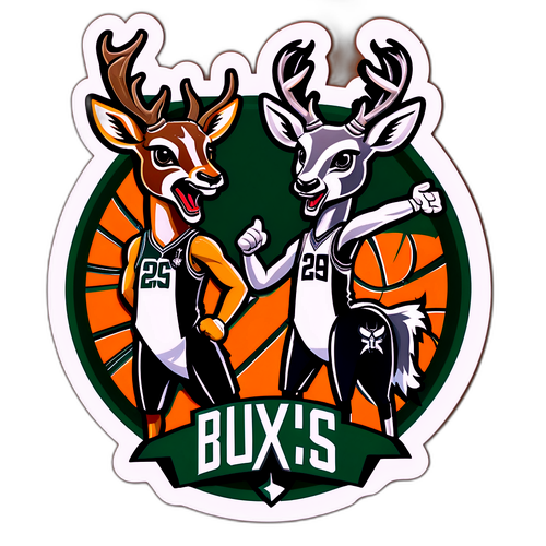 Exciting Showdown: Bucks vs. Spurs Mascots Sticker
