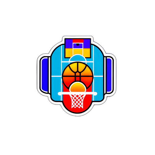 Vibrant Basketball Court Sticker