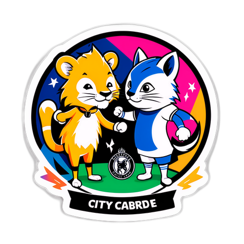 Rekaan Pelekat Duel Mascot Leicester City dan Derby County