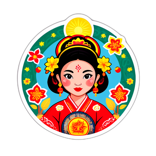Thiết kế nhãn dán biểu tượng văn hóa dân gian Việt Nam