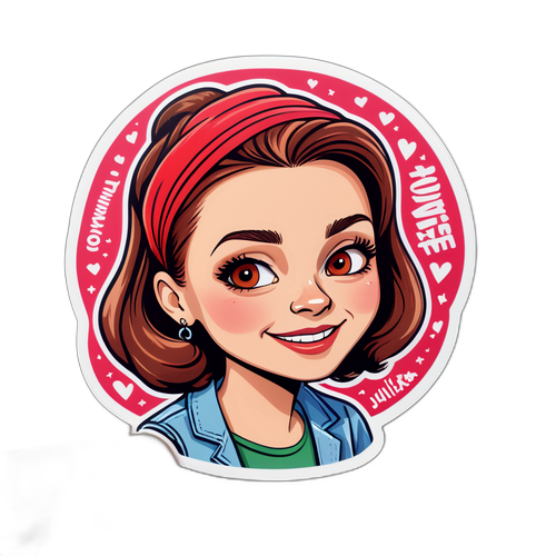 Sticker z Julia Kożuchowską z cytatami o miłości i przyjaźni