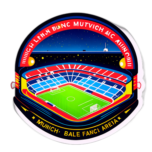 Stickers dell'arena di calcio di Monaco di Baviera di notte