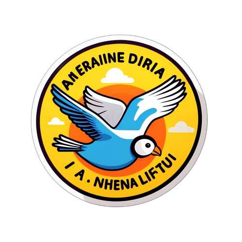 鳥が自由に飛んでいるステッカー - 鳥インフルエンザの警告