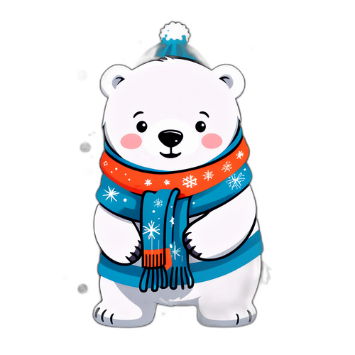 Beruang Kutub Comel dengan Selendang