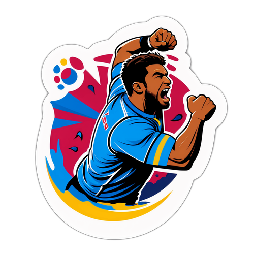 Design inspiré par Romain Ntamack marquant un essai