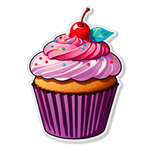 Unwrap Happiness: The Cupcake Sticker That Will Brighten Your Day!