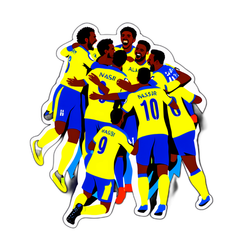 Sticker Của Al Nassr Với Các Cầu Thủ Mừng Bàn Thắng