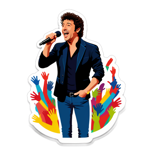 Patrick Bruel Chantant avec des Fans Enthousiastes
