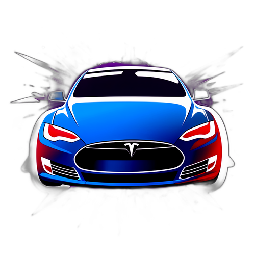 Tesla bil klistermærke med lyn