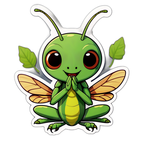 可愛いカマキリキャラクター