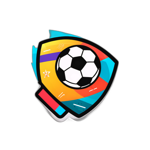 Дизайн стікера з елементами цифрового футболу, зосереджений на статистиці команди