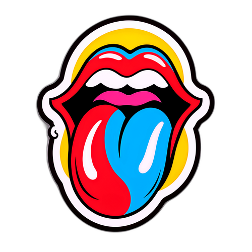 Retro-Inspirerende Sticker van het Rolling Stones Logo