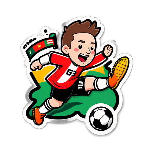 Stiker Kartun Andrea Belotti Mencetak Gol