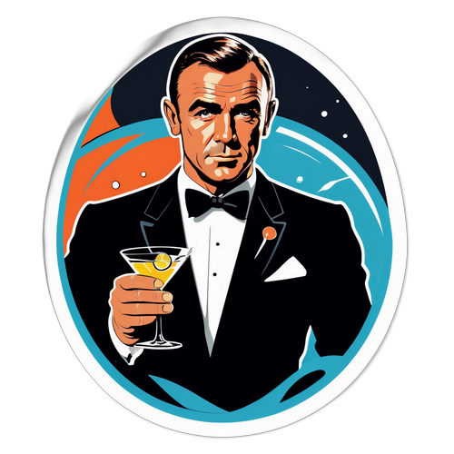 Klassisk klistermärke av Sean Connery som James Bond