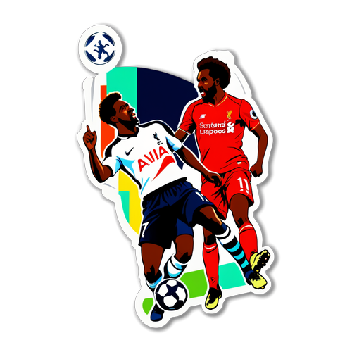 Autocollant illustrant le match entre Tottenham et Liverpool