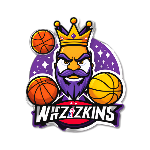 Sticker ng Basketbol na may Korona