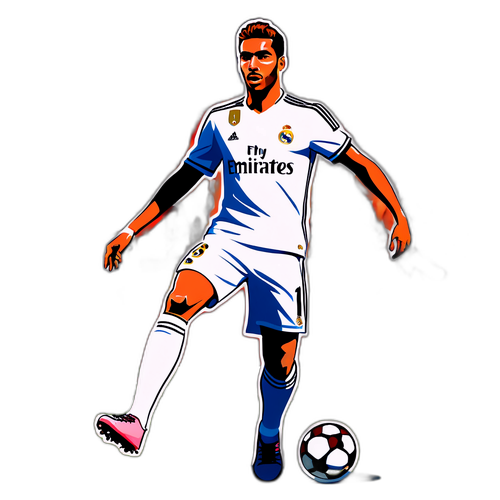 Real Madrid Pelaaja Potkaisee Palloa