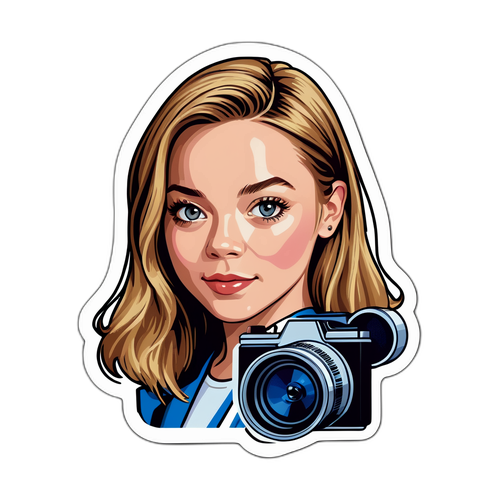 Sticker van Sydney Sweeney met iconische film- en televisie-elementen