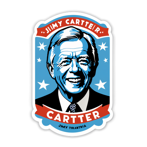 Nostalgic Tribute: Celebrate Jimmy Carter with This Retro-Inspired Sticker!