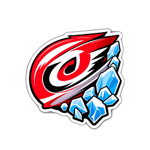 Karakter af Carolina Hurricanes-logo med iskrystaller