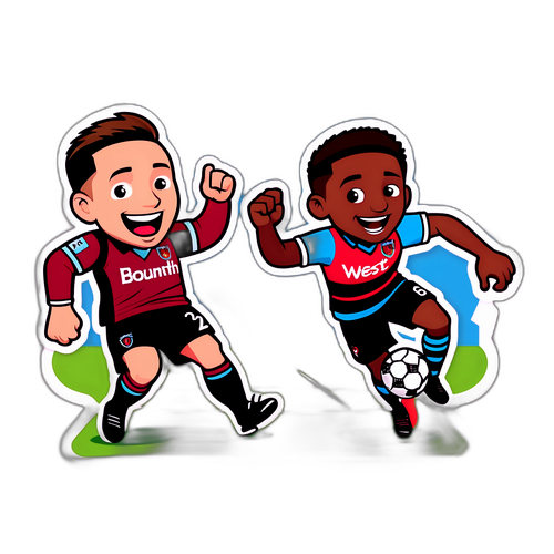 Hình dán hai mặt của các linh vật Bournemouth và West Ham