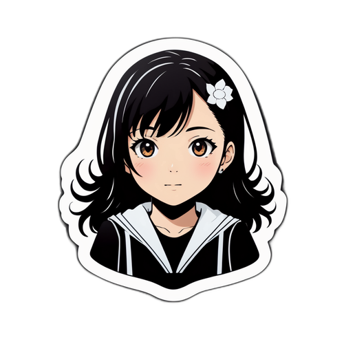 Минималистичная наклейка с Каори Сакамото