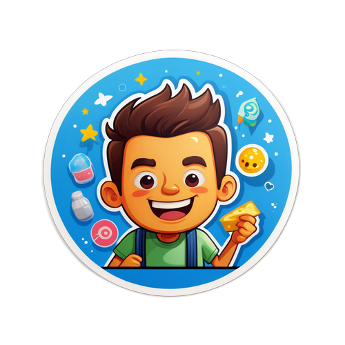 Ilustração do personagem de Maurício de Sousa em uma cena divertida do dia a dia