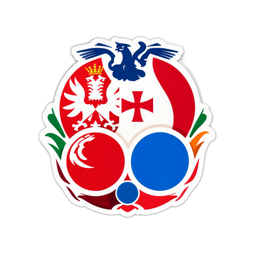 Sticker cu simboluri iconice din sporturile poloneze și olandeze