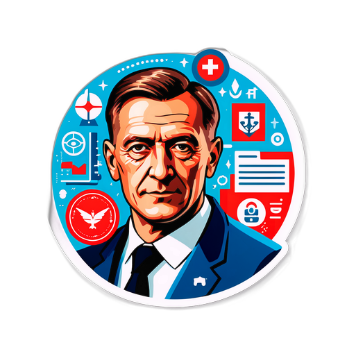 Porträt von Willibald Cernko mit technologischen Symbolen