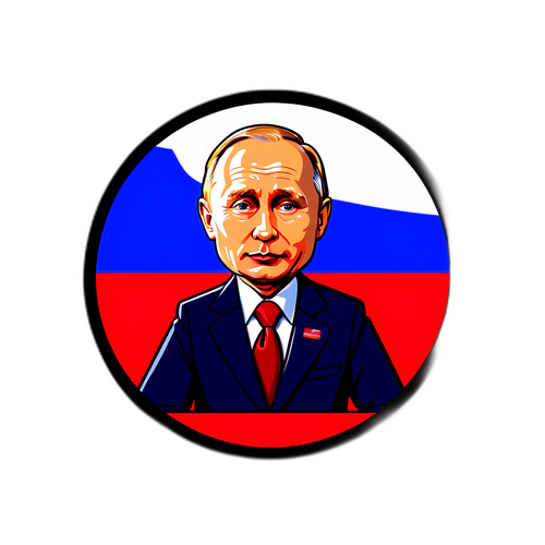 Vtipná nálepka s dárkem pro Putina