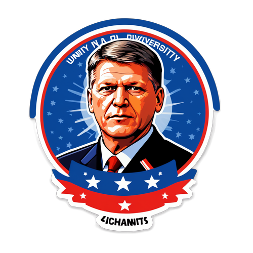 Sticker cu Klaus Iohannis - Unitate în diversitate