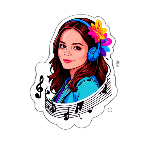 Crea un adesivo elegante di Francesca Michielin con note musicali