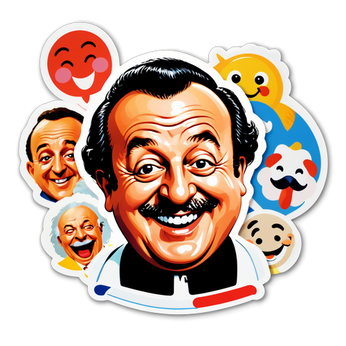 La Rire Française: Découvrez le Sticker Iconique de Coluche qui Va Vous Faire Sourire!