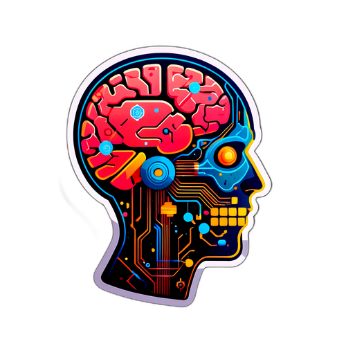 Sticker simbolizând AI și inovațiile sale