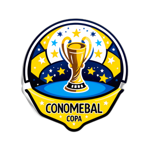Sticker con el logo de CONMEBOL y la Copa Libertadores