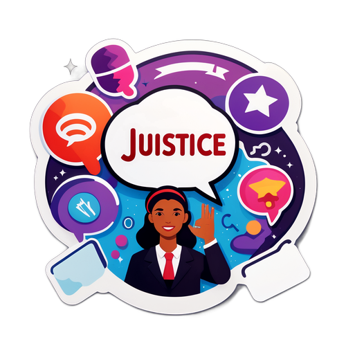 Illustration de la justice et des bulles de discours engagées