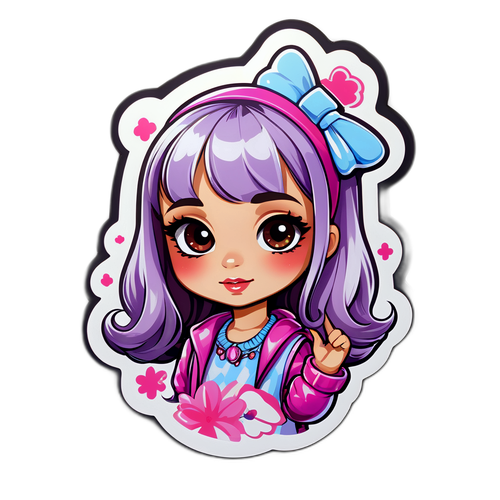 Autocollant de Faustine avec des éléments de mode