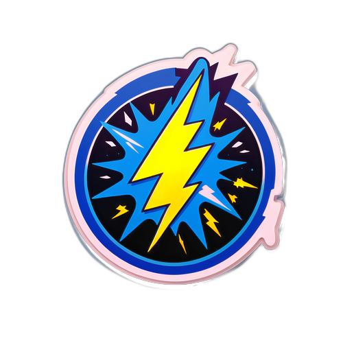 Sticker del logotipo de Edenor con ilustraciones de electricidad y rayo