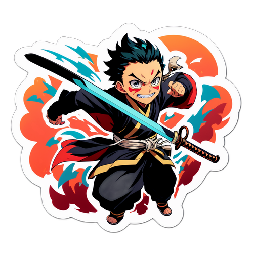 สติ๊กเกอร์นักรบจากอนิเมะ Demon Slayer