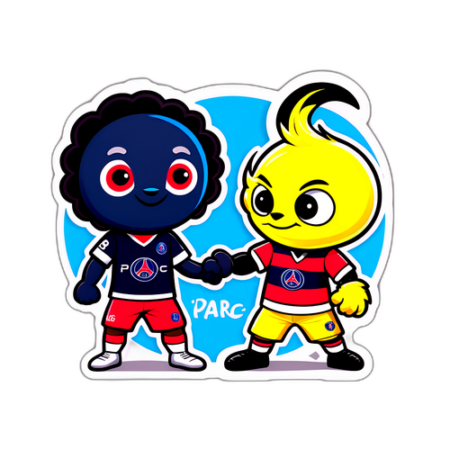 PSG's og Angers' maskotter i en legesyg konfrontation