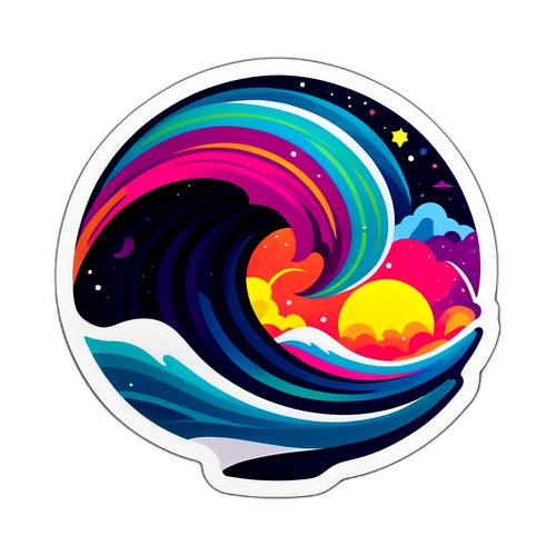 Абстрактные волны, символизирующие геомагнитную бурю