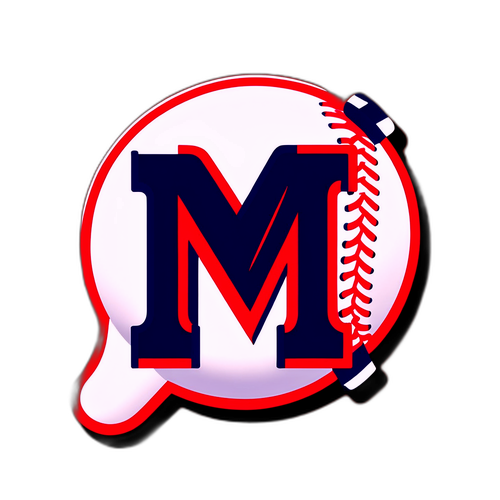 Moderno na Disenyo ng Sticker na may Stylized na Letra 'M' para sa MLB