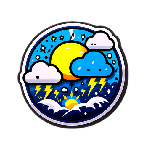 天気現象をテーマにした楽しいステッカー