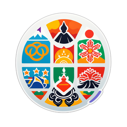 Стикер единства через разные культуры